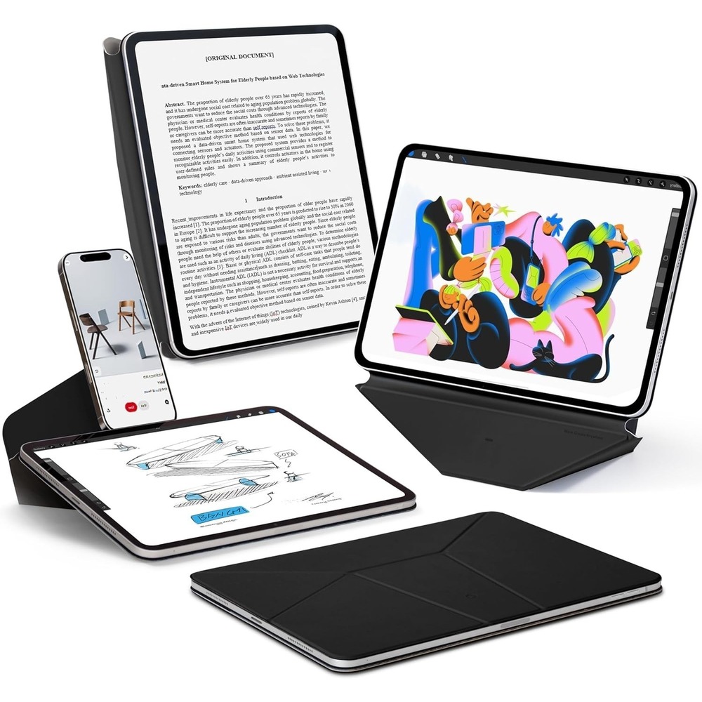 MOFT Dynamic Folio Case for iPad Air 11inch Silm Magnetic Case Jet Black